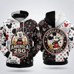 Mickey Mouse Polka Dot America 250 Years 3D Zip-Up Hoodie 843M